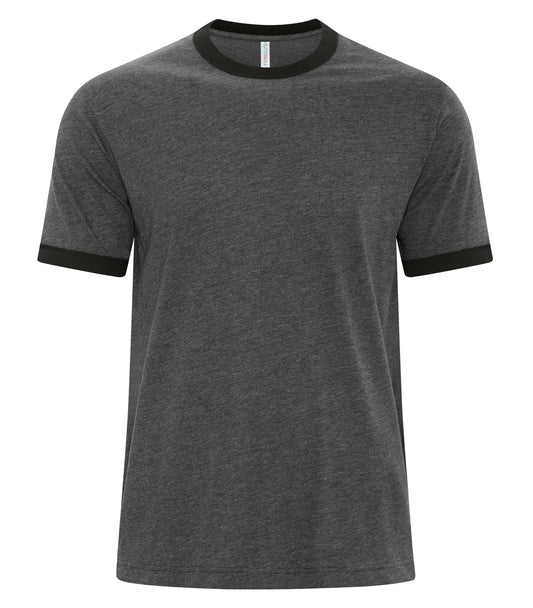 ATC™ EUROSPUN® RINGER TEE - Charcoal Heather*/Black