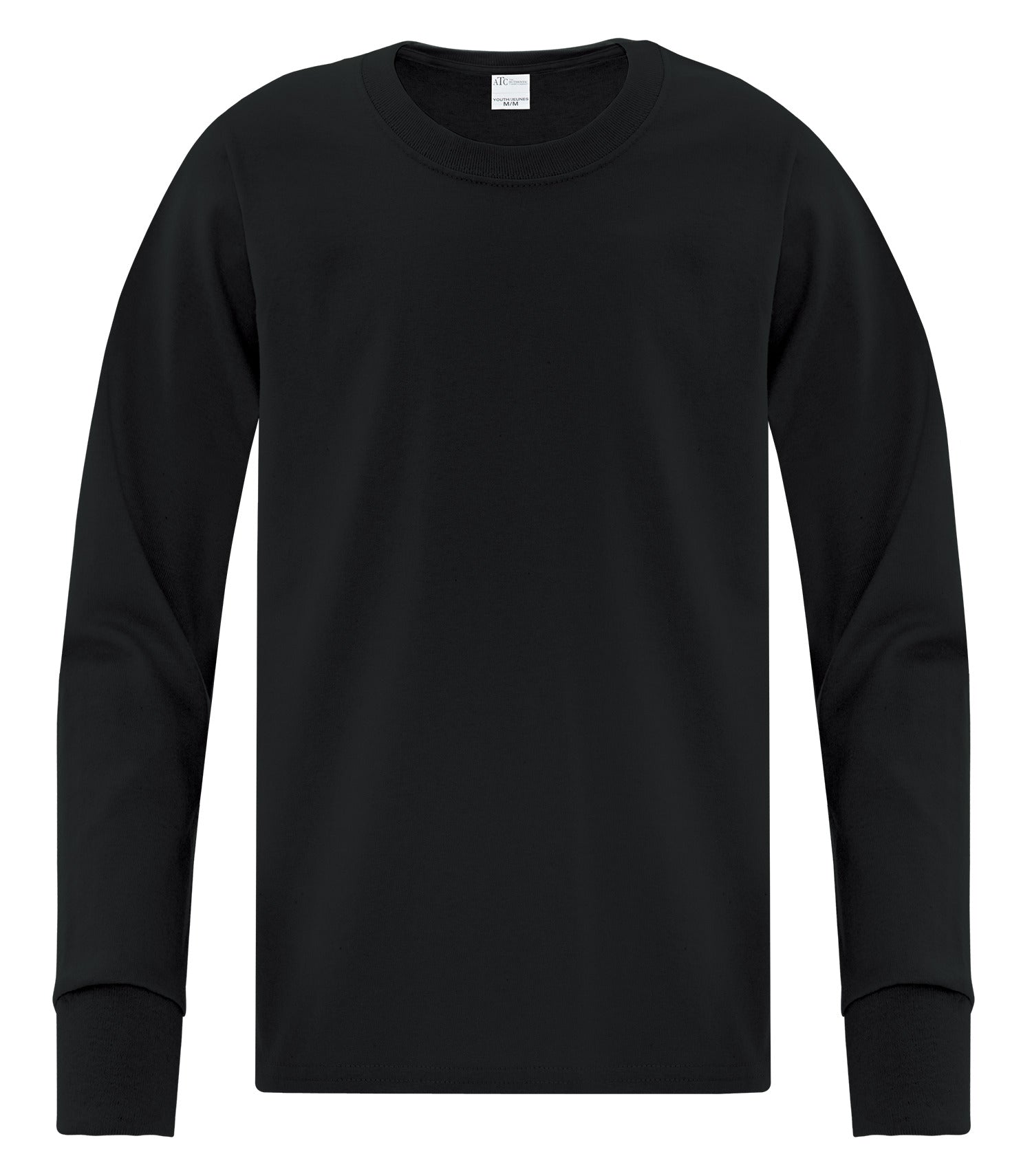ATC EVERYDAY SIDE SEAM LONG SLEEVE YOUTH TEE (ATCS1015Y) - Black