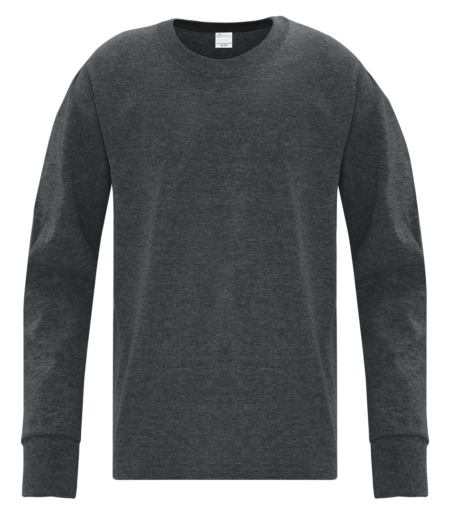 ATC EVERYDAY SIDE SEAM LONG SLEEVE YOUTH TEE (ATCS1015Y) - Darkheathergrey