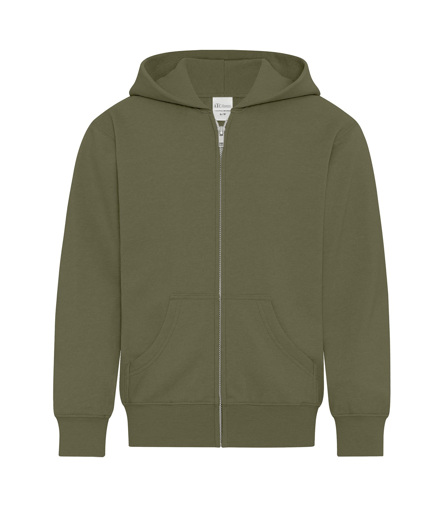 ATC EVERYDAY FLEECE FULL ZIP YOUTH HOODIE (ATCY2600) - Military Green
