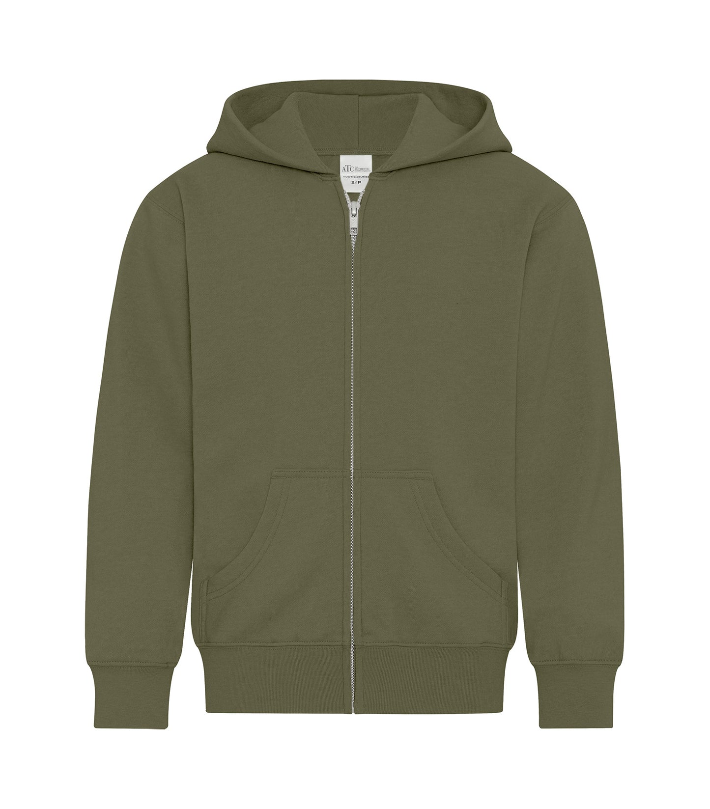 ATC EVERYDAY FLEECE FULL ZIP YOUTH HOODIE (ATCY2600) - Military Green