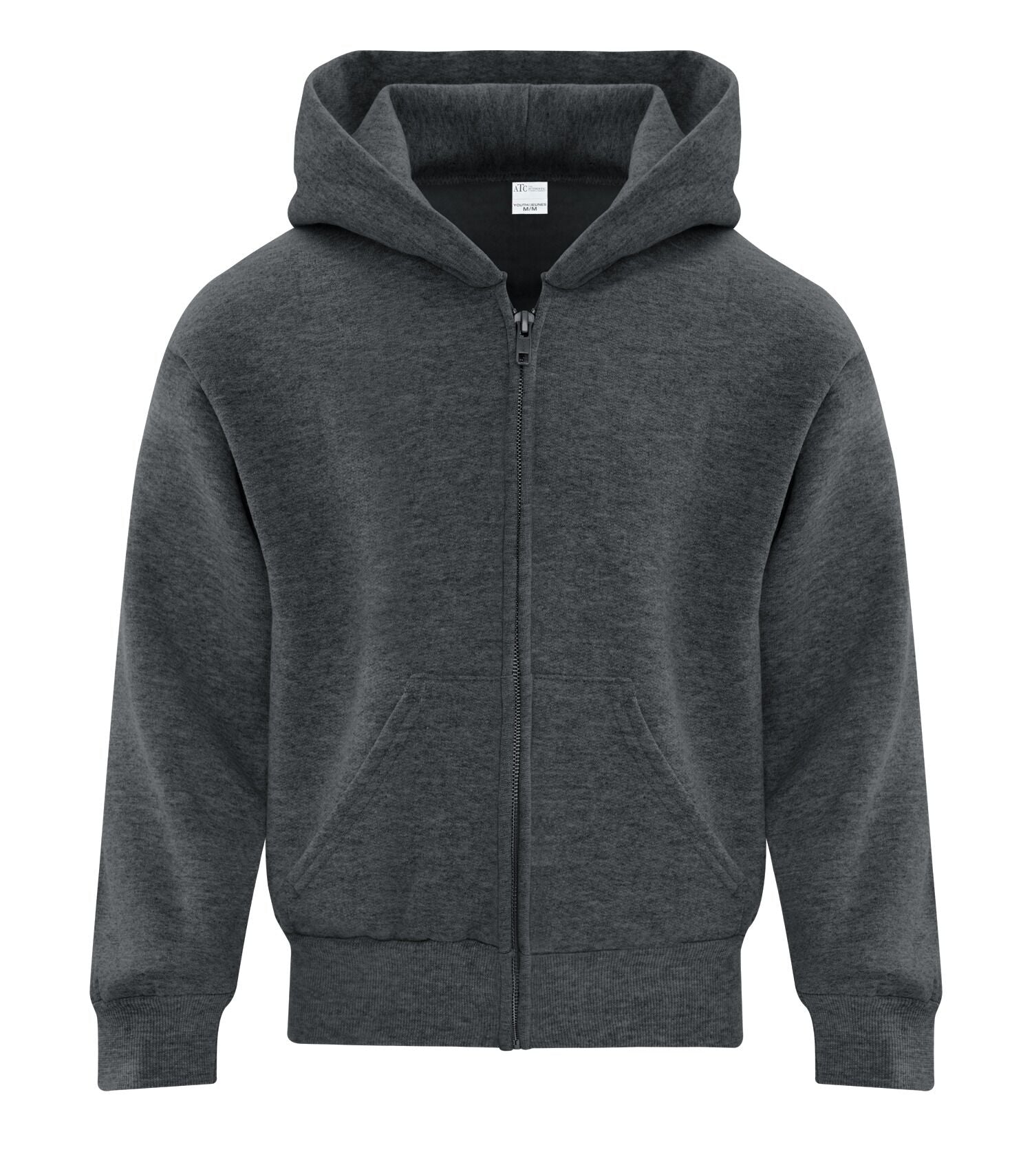 ATC EVERYDAY FLEECE FULL ZIP YOUTH HOODIE (ATCY2600) - Darkheathergrey