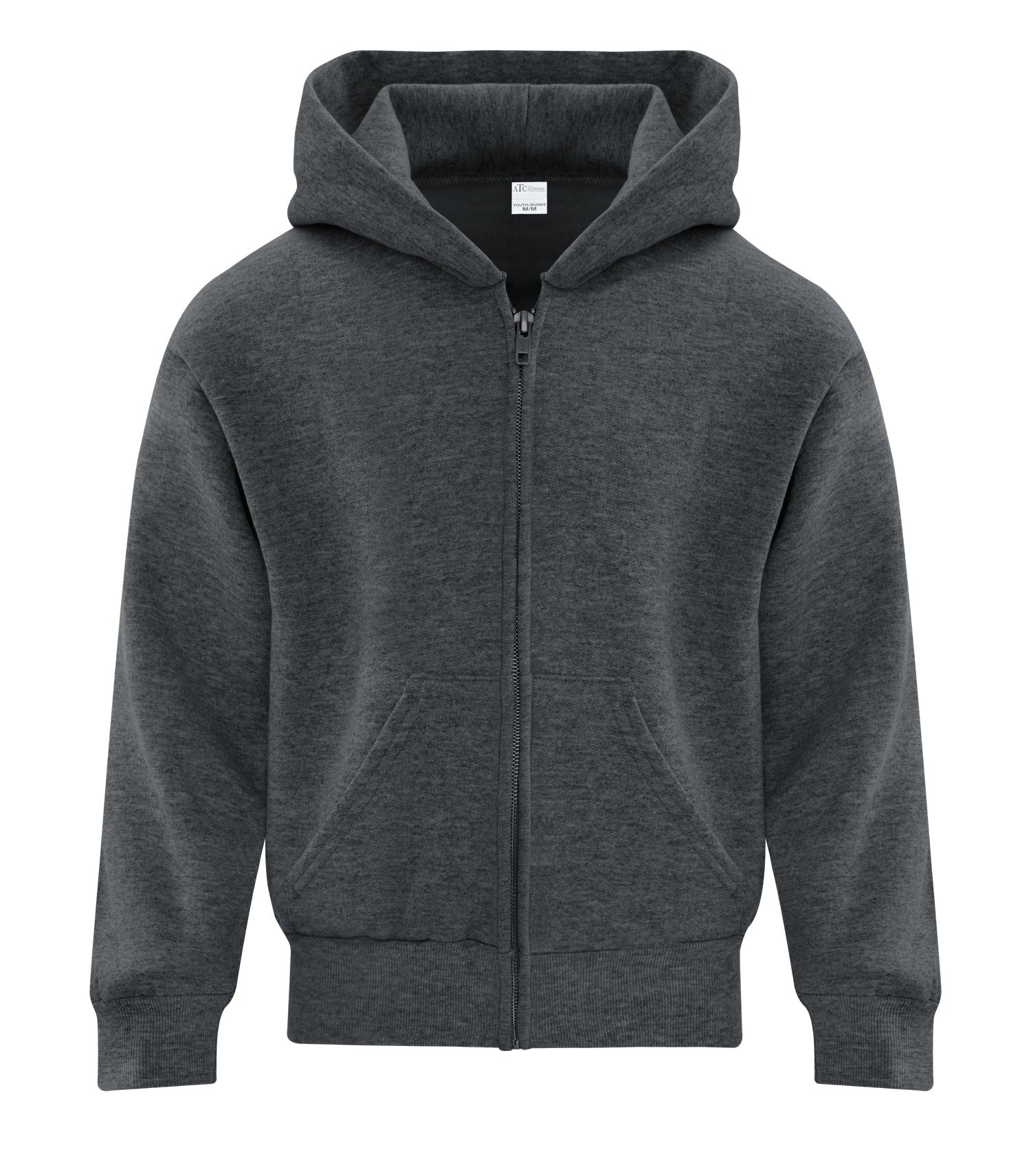 ATC EVERYDAY FLEECE FULL ZIP YOUTH HOODIE (ATCY2600) - Darkheathergrey