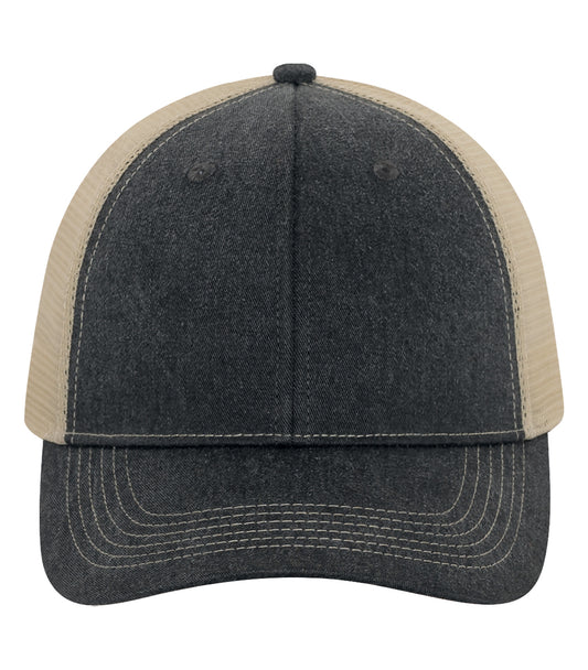 ATC™ PIGMENT DYED TRUCKER CAP - Black/Crème