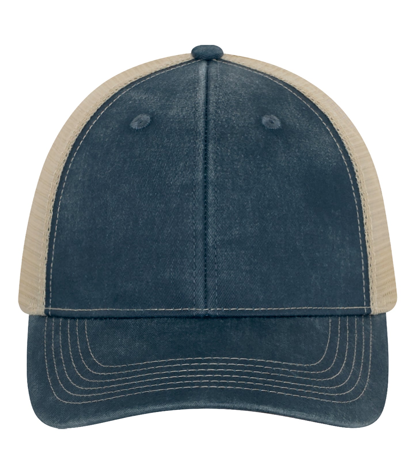 ATC PIGMENT DYED TRUCKER CAP (C1322) - Navy Creme