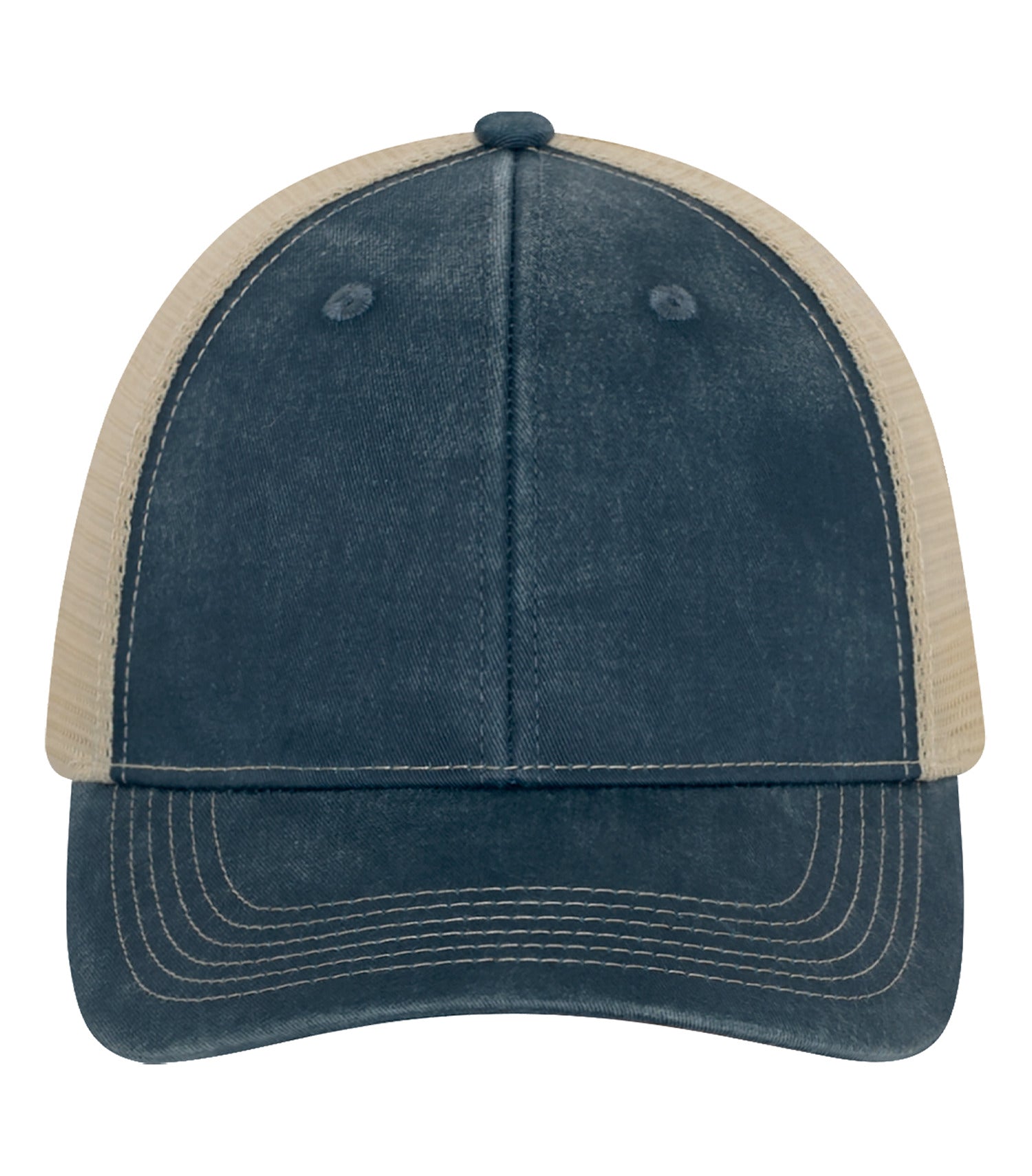 ATC PIGMENT DYED TRUCKER CAP (C1322) - Navy Creme