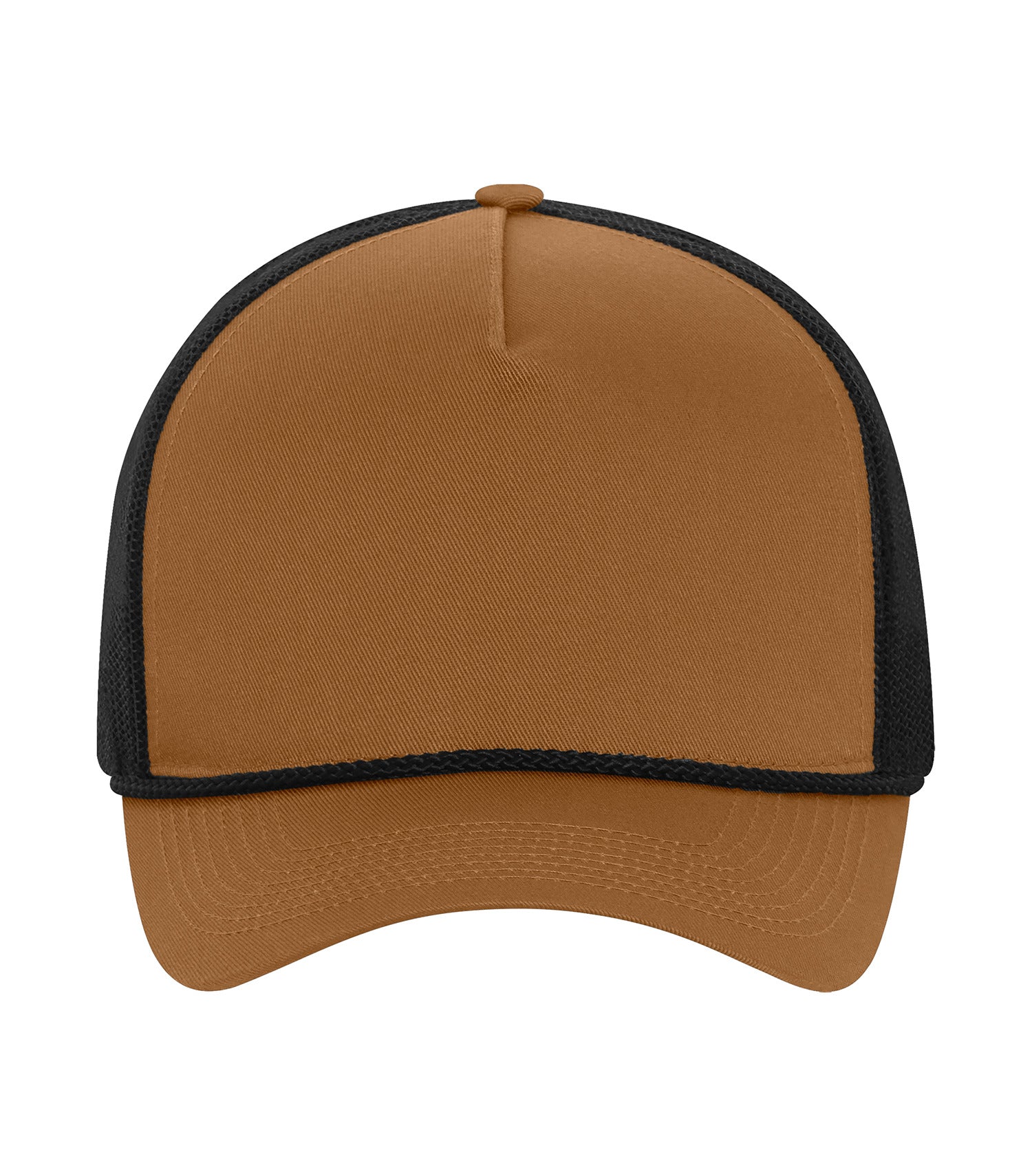 ATC EVERYDAY COTTON TWILL 5-PANEL TRUCKER ROPE CAP (C1343) - Caramel Black