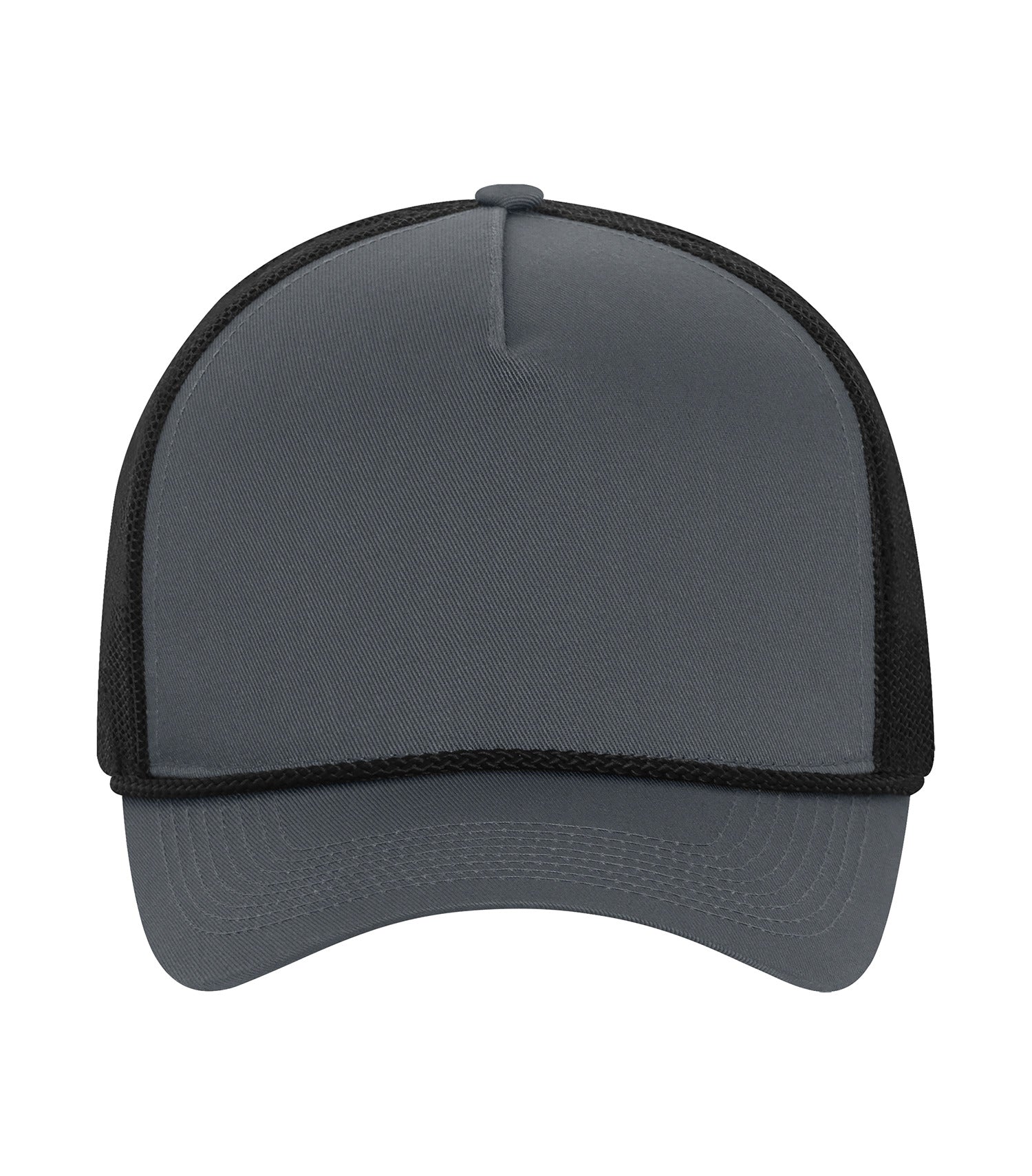 ATC EVERYDAY COTTON TWILL 5-PANEL TRUCKER ROPE CAP (C1343) - Coal Grey Black