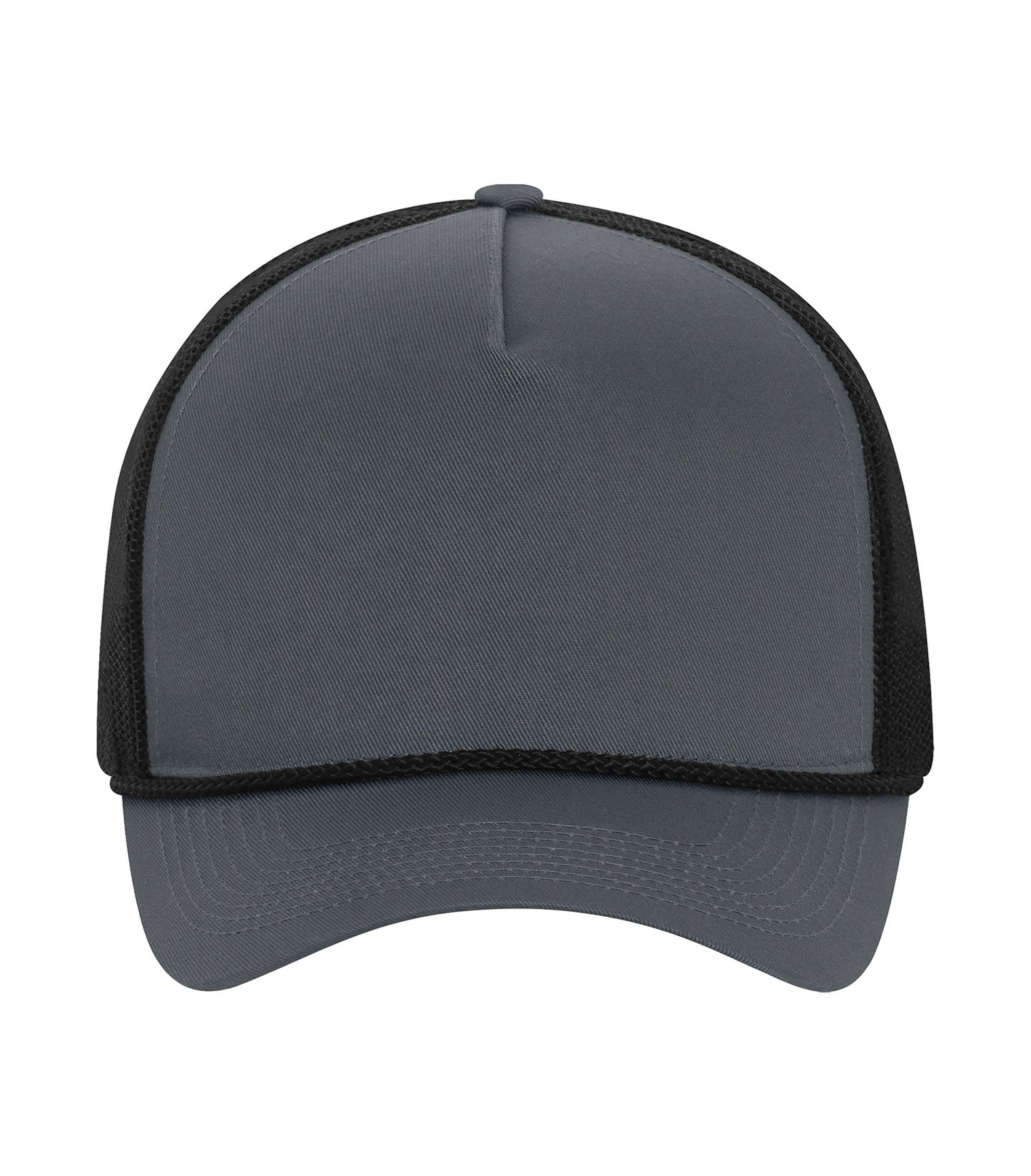 ATC EVERYDAY COTTON TWILL 5-PANEL TRUCKER ROPE CAP (C1343) - Coal Grey Black
