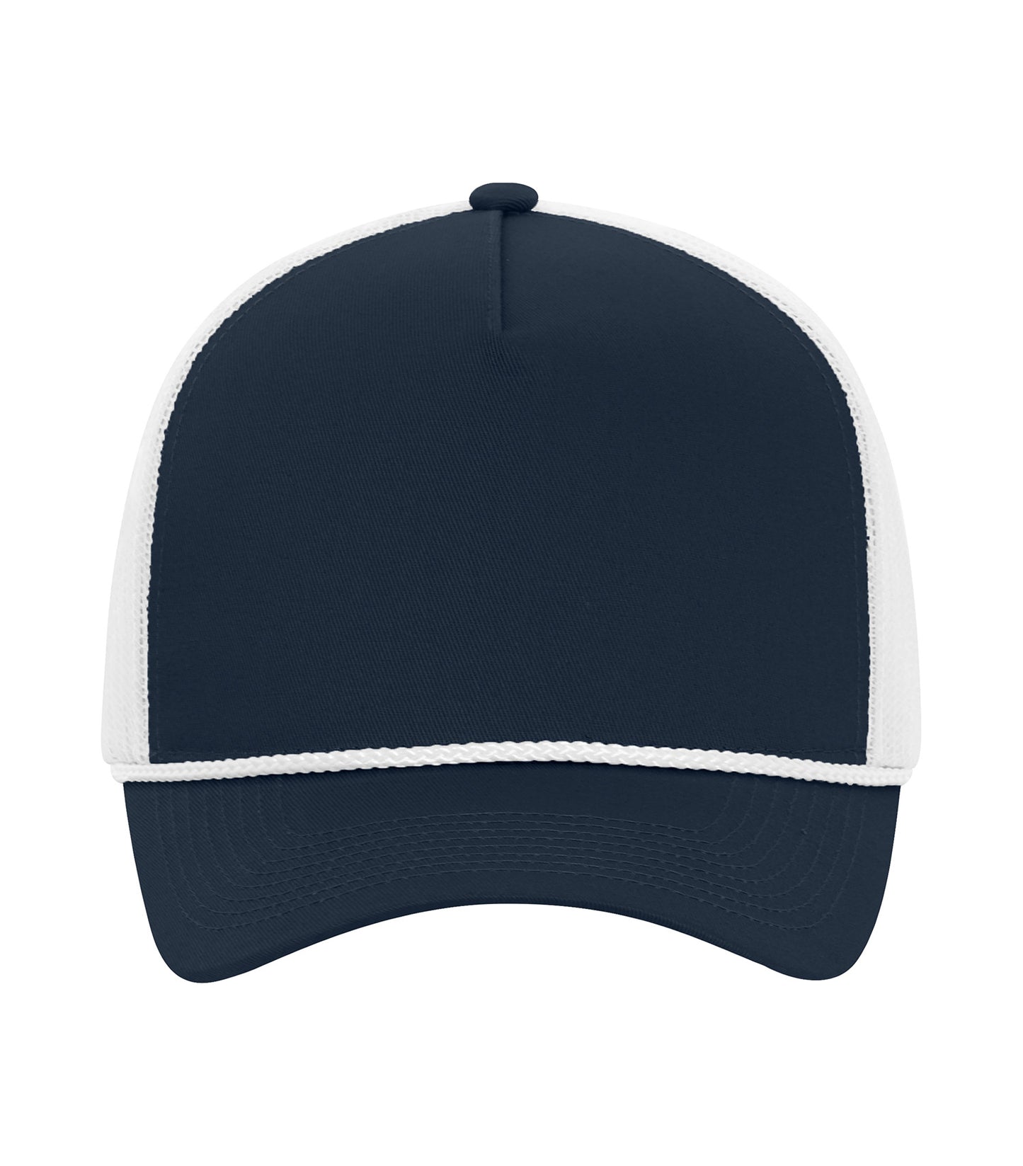 ATC EVERYDAY COTTON TWILL 5-PANEL TRUCKER ROPE CAP (C1343) - Navy White