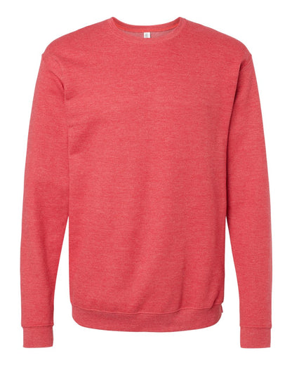 M&O 3340 Unisex Crewneck Fleece - Red Heather