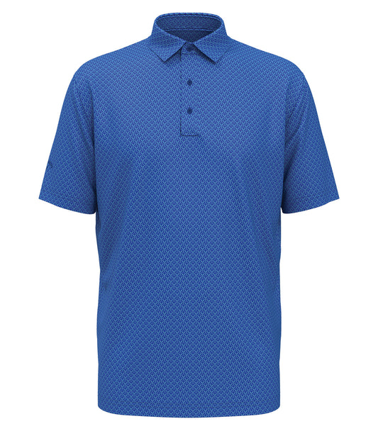 CALLAWAY ALL-OVER STITCHED CHEV POLO - Lapis Blue