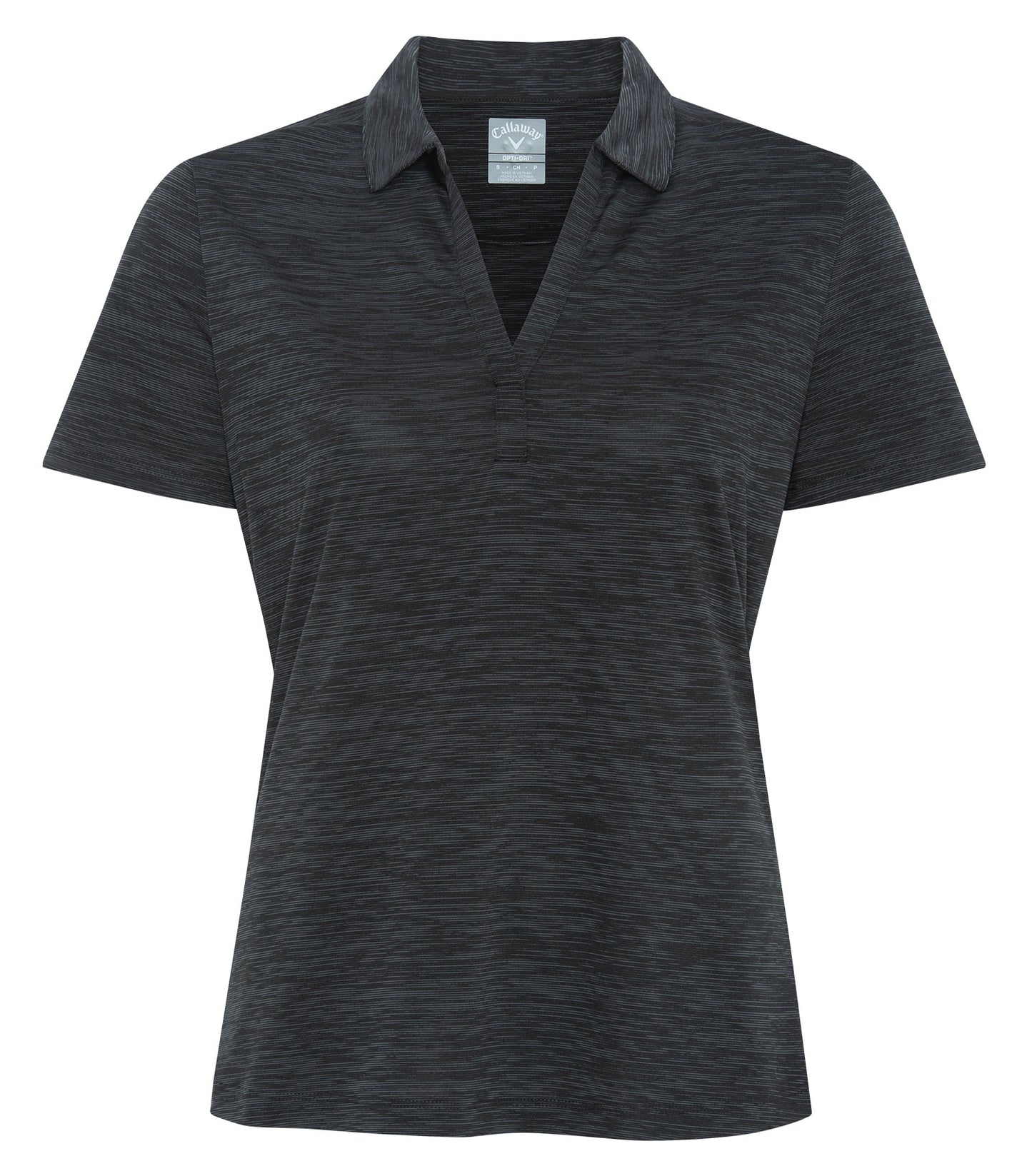 Callaway BROKEN STRIPE TEXTURE LADIES' POLO (CGW751) - Black