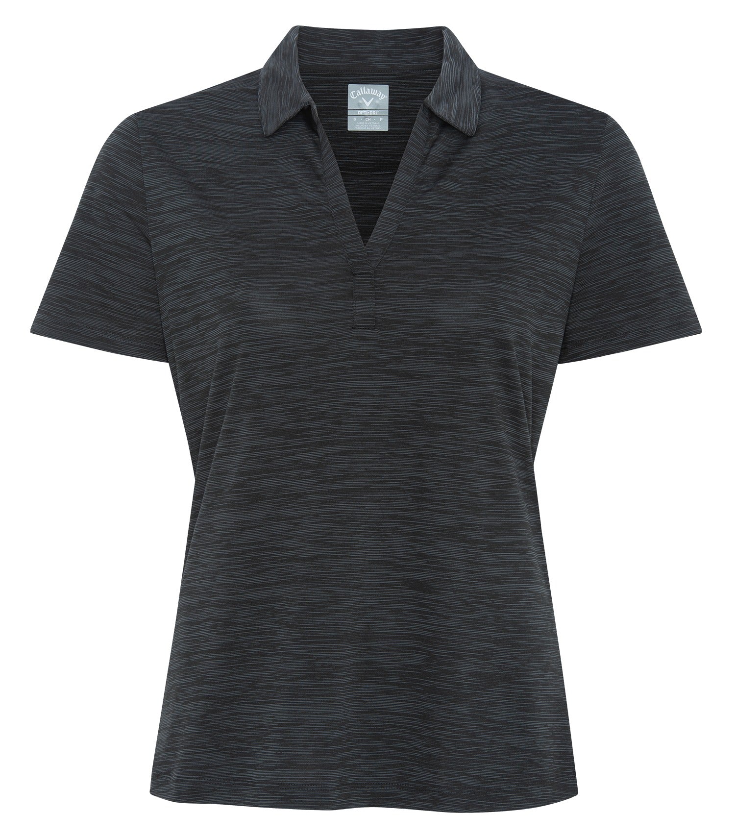 Callaway BROKEN STRIPE TEXTURE LADIES' POLO (CGW751) - Black