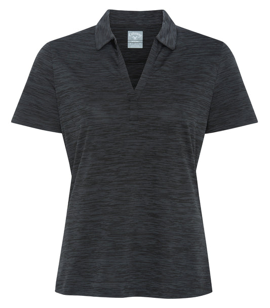 Callaway BROKEN STRIPE TEXTURE LADIES' POLO (CGW751) - Black
