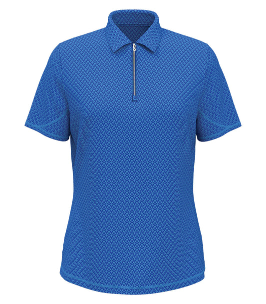 CALLAWAY ALL-OVER STITCHED CHEV LADIES’ POLO - Lapis Blue