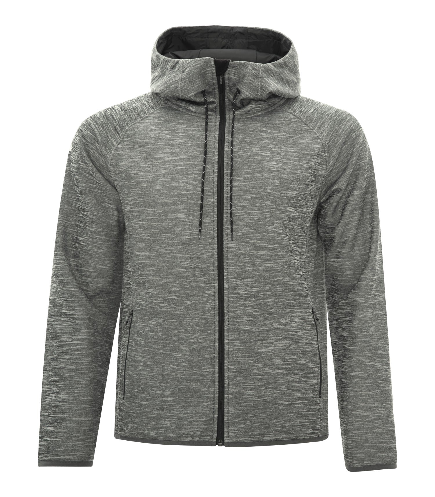 Dryframe DRY TECH WATER RESISTANT FLEECE FULL ZIP HOODED JACKET (DF7655) - Asphaltheather