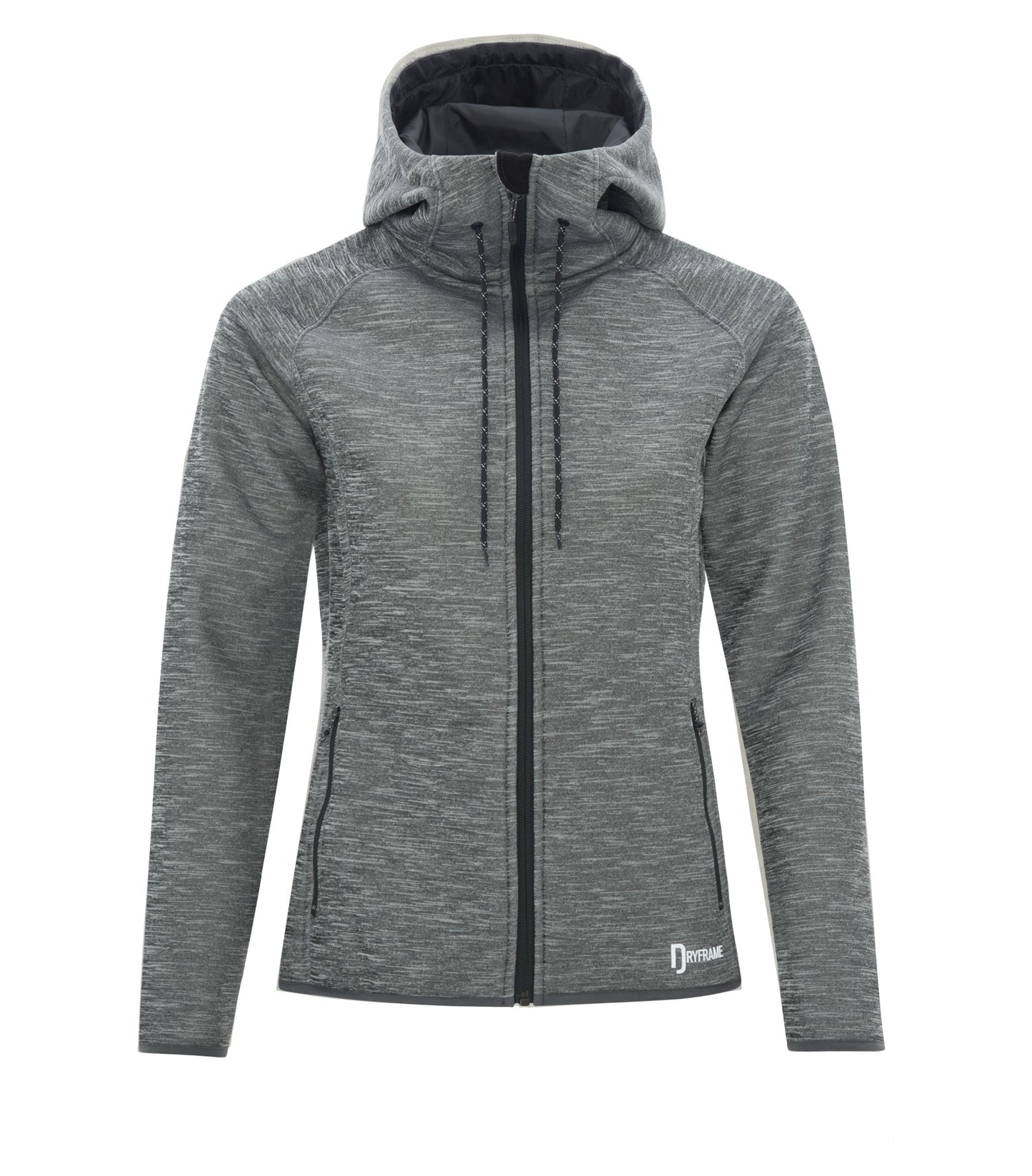 Dryframe DRY TECH WATER RESISTANTFLEECE FULL ZIP HOODED LADIES' JACKET (DF7655L) - Asphaltheather