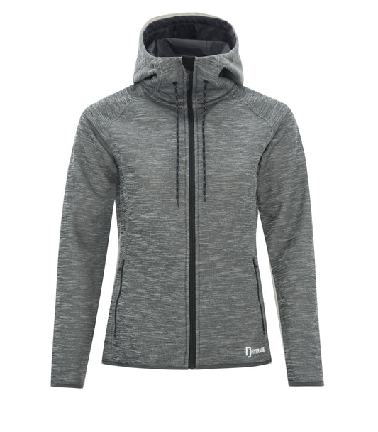 Dryframe DRY TECH WATER RESISTANTFLEECE FULL ZIP HOODED LADIES' JACKET (DF7655L) - Asphaltheather