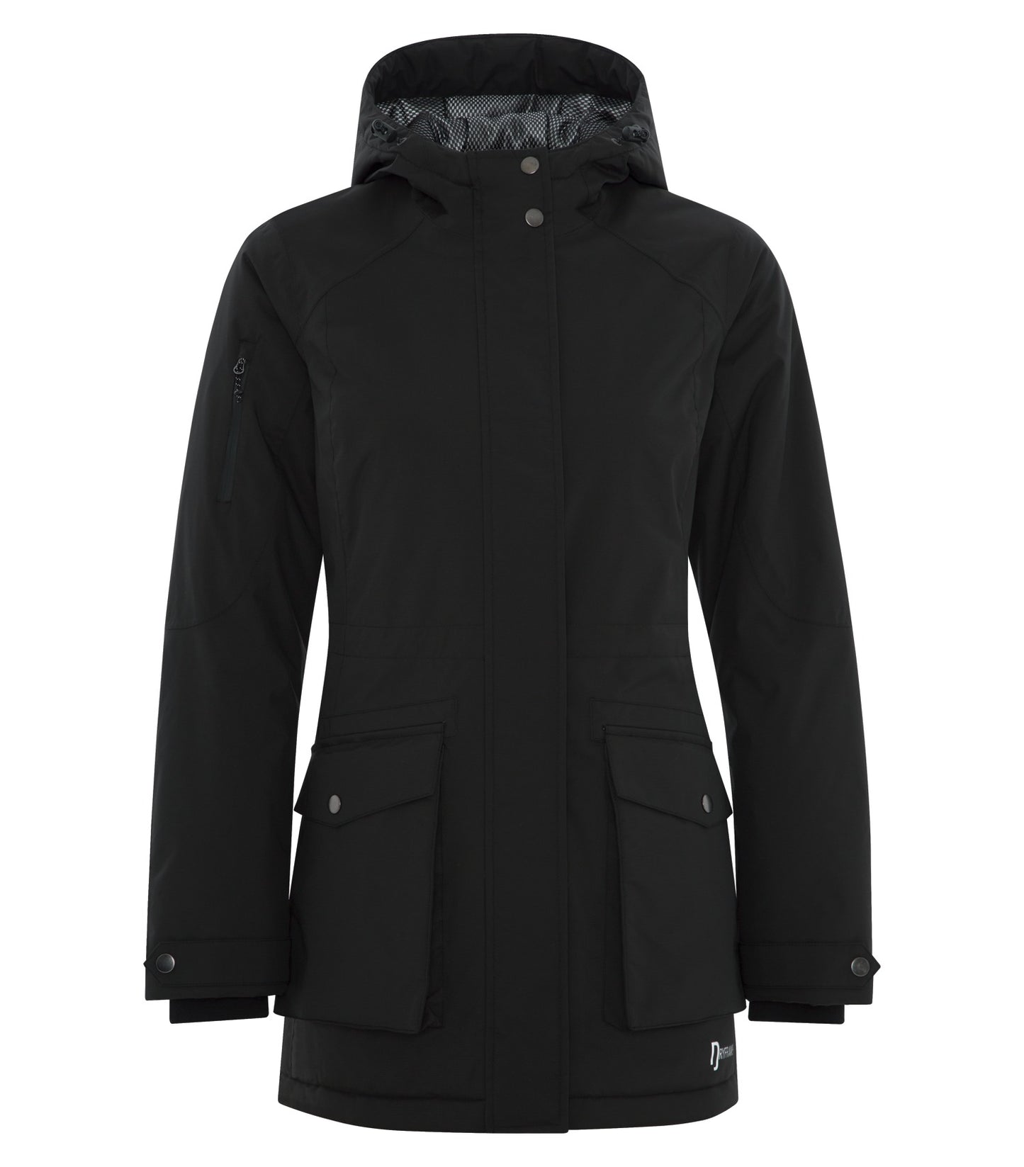 Dryframe DRY TECH INSULATED WATERPROOF LADIES' PARKA (DF7663L) - Black