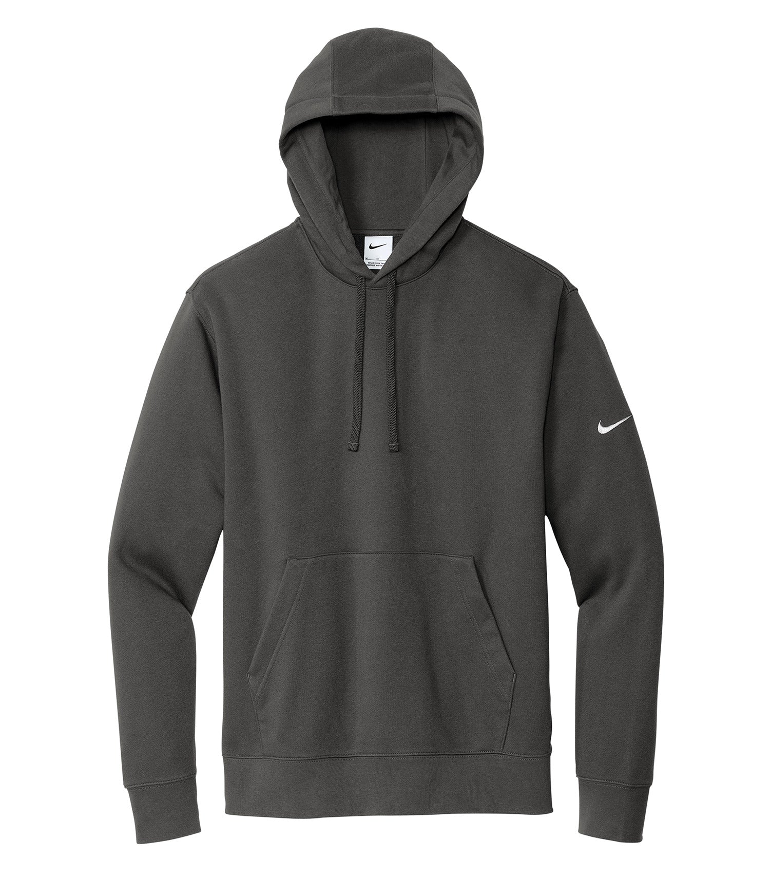 Nike CLUB FLEECE SLEEVE SWOOSH PULLOVER HOODIE (DR1499) - Flat Front Anthracite