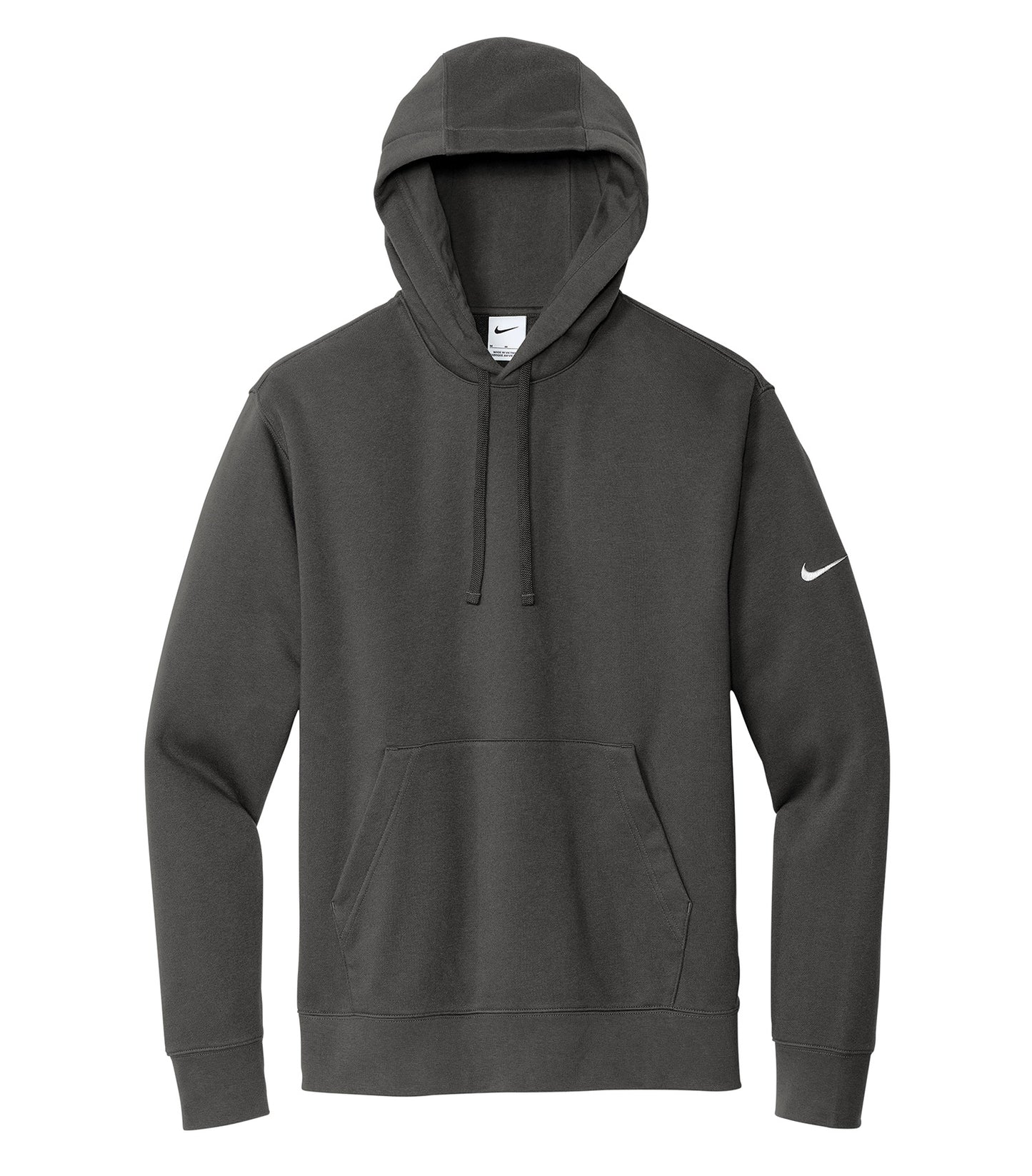 Nike CLUB FLEECE SLEEVE SWOOSH PULLOVER HOODIE (DR1499) - Flat Front Anthracite