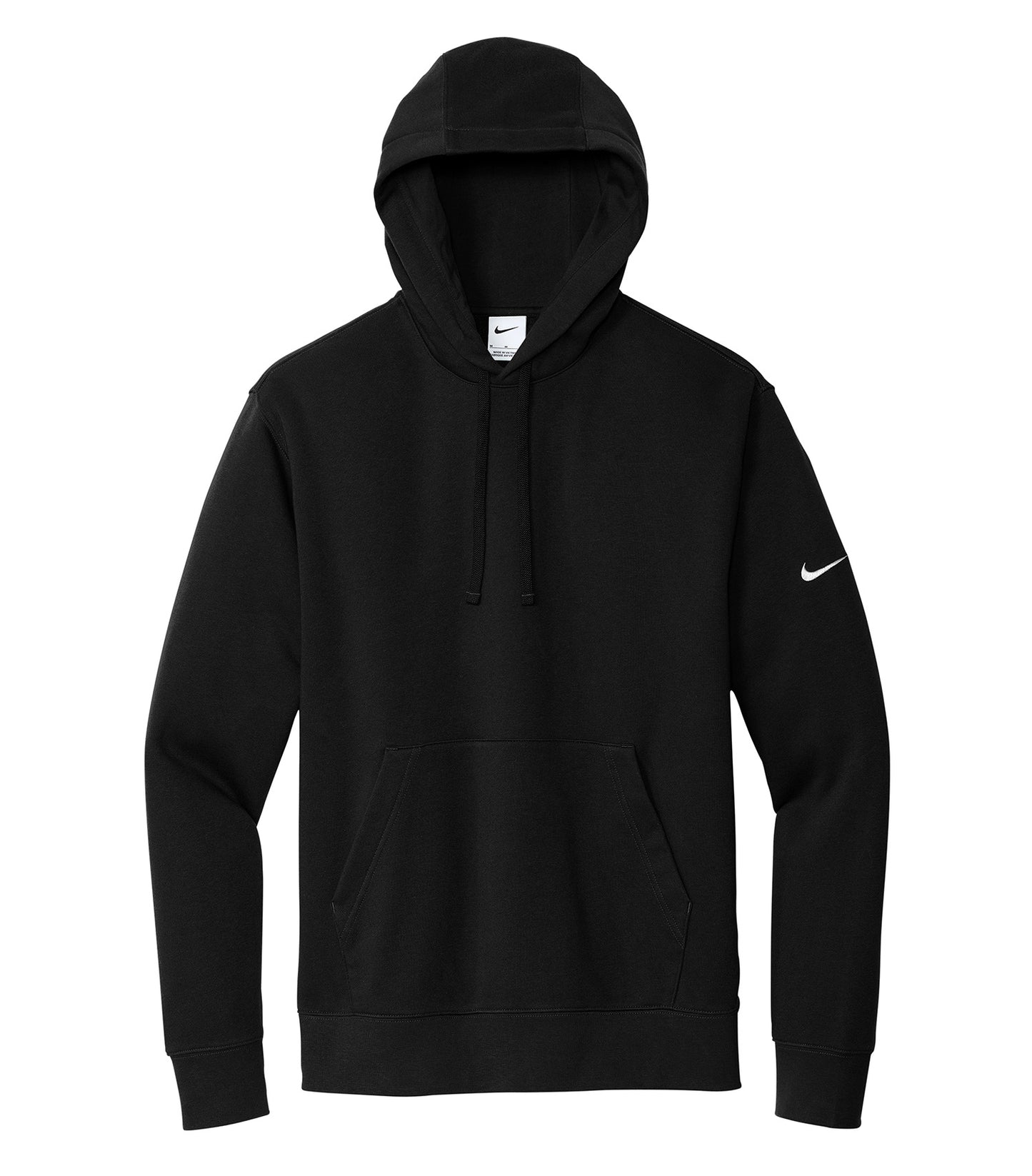 Nike CLUB FLEECE SLEEVE SWOOSH PULLOVER HOODIE (DR1499) - Flat Front Black