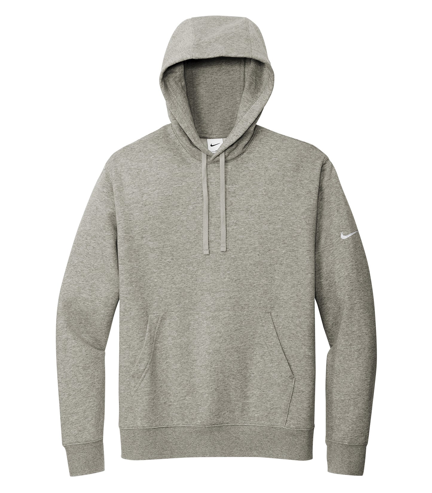 Nike CLUB FLEECE SLEEVE SWOOSH PULLOVER HOODIE (DR1499) - Flat Front Dark Grey Heather