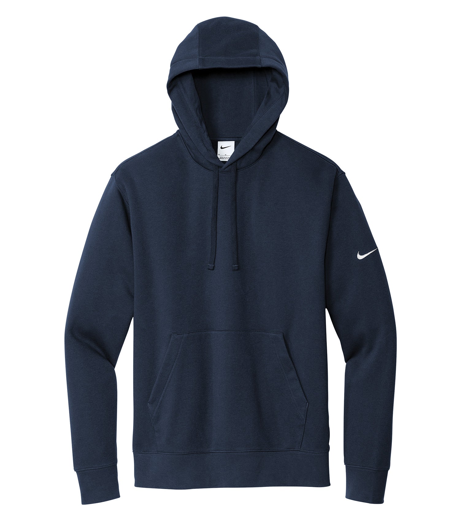 Nike CLUB FLEECE SLEEVE SWOOSH PULLOVER HOODIE (DR1499) - Flat Front Midnight Navy