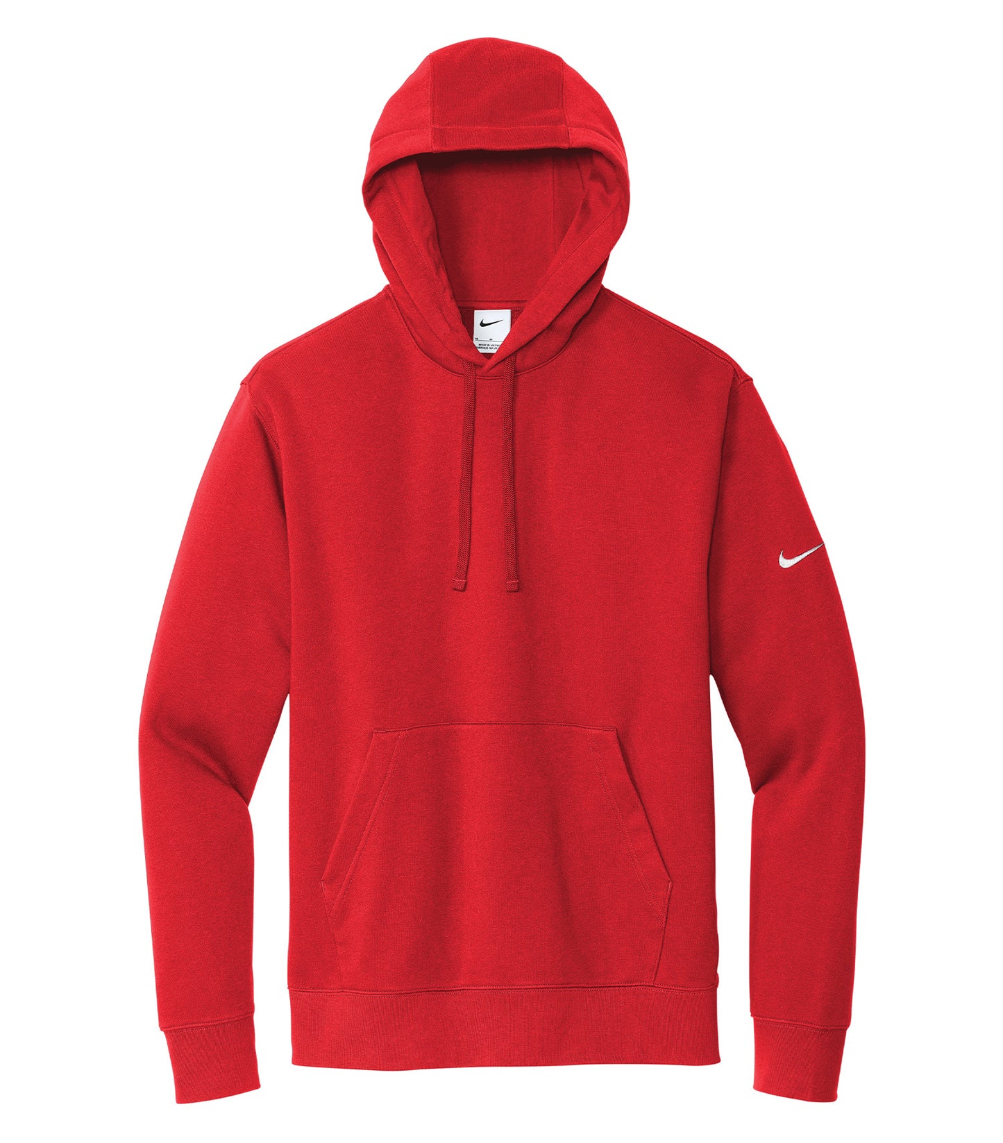 Nike CLUB FLEECE SLEEVE SWOOSH PULLOVER HOODIE (DR1499) - Flat Front University Red