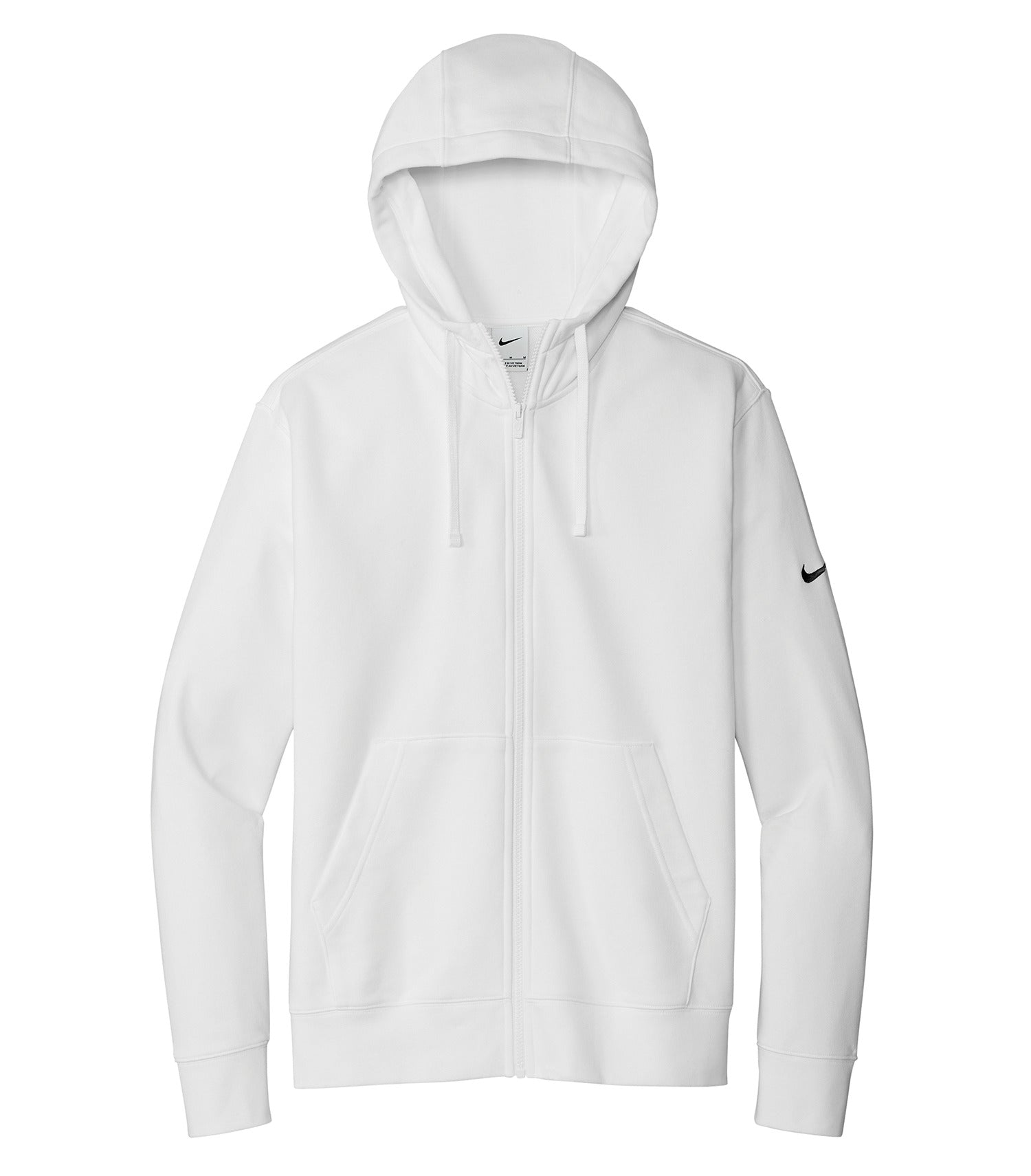 Nike CLUB FLEECE SLEEVE SWOOSH FULL ZIP HOODIE (DR1513) - Flat Front White