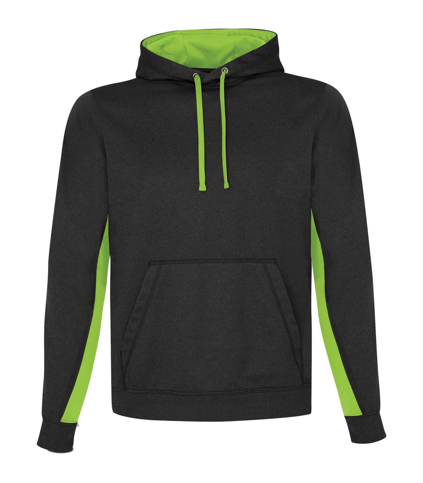 ATC FLEECE COLOUR BLOCK HOODIE (F2011) - Charcoalheatherlime