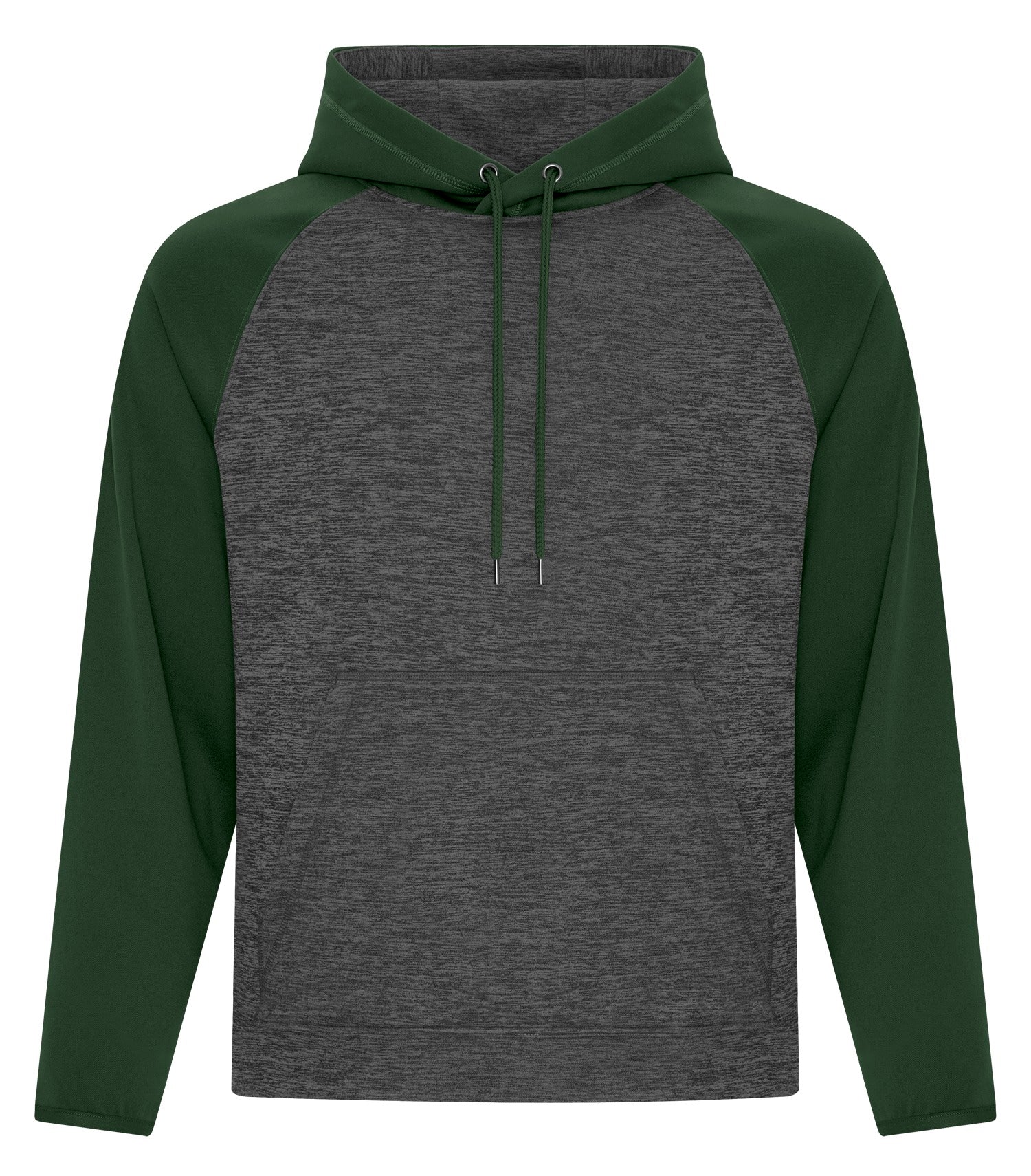 ATC HEATHER FLEECE TWO TONE HOODIE (F2047) - Charcoal Dynamic Forestgreen