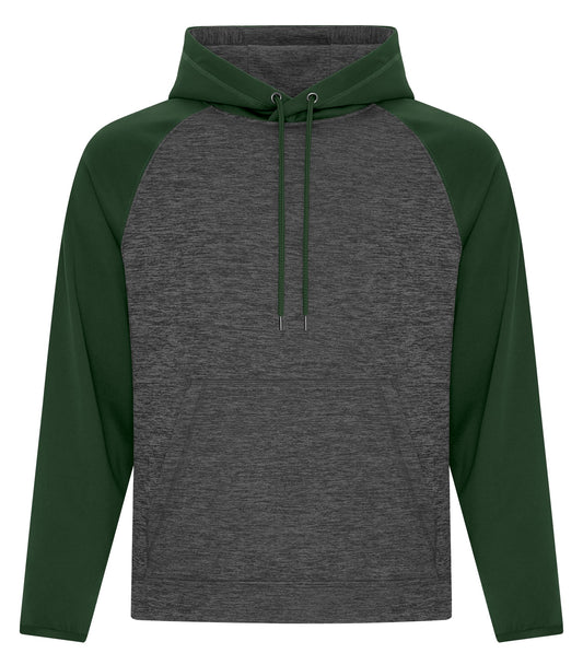 ATC HEATHER FLEECE TWO TONE HOODIE (F2047) - Charcoal Dynamic Forestgreen
