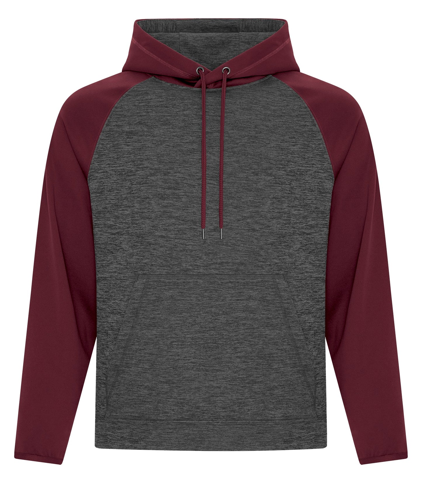 ATC HEATHER FLEECE TWO TONE HOODIE (F2047) - Charcoal Dynamic Maroon