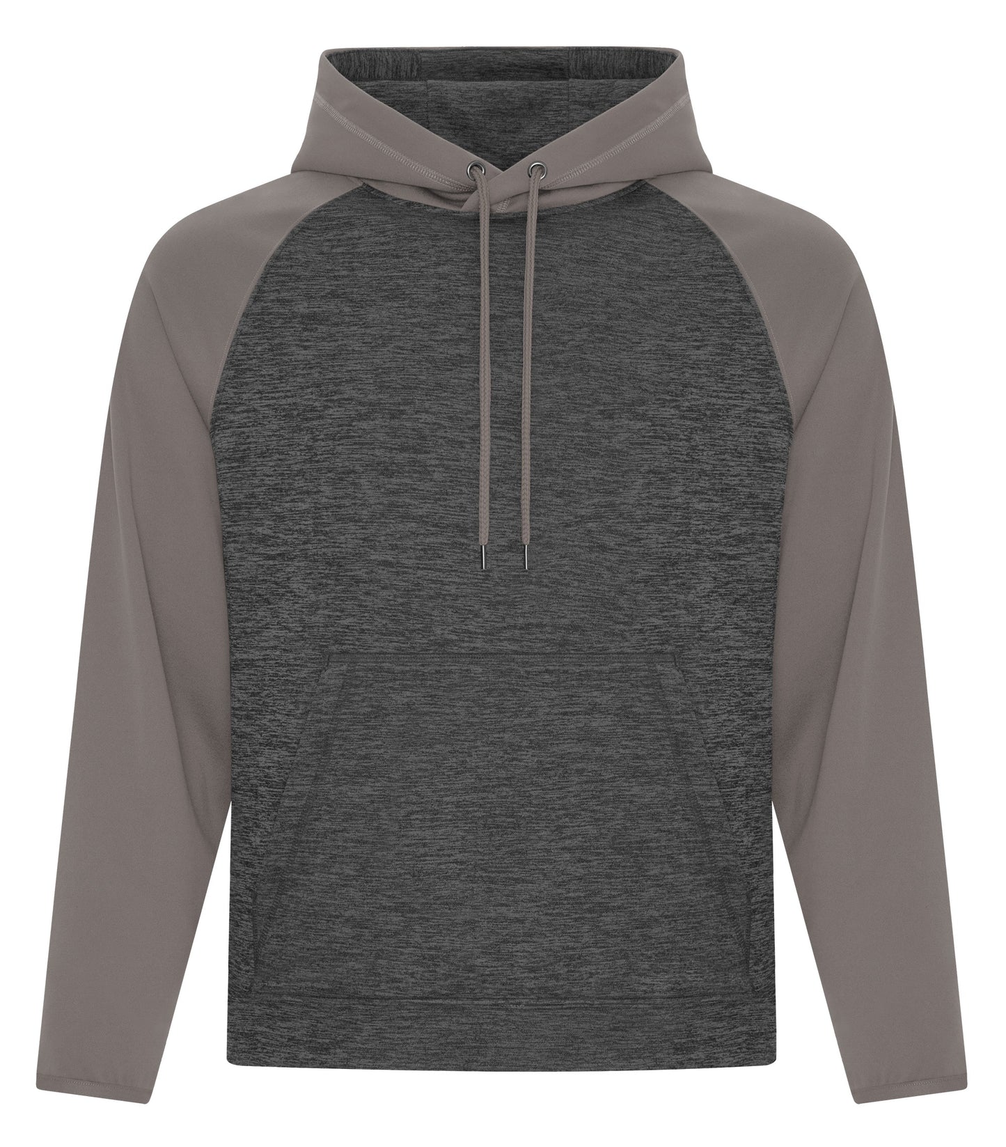 ATC HEATHER FLEECE TWO TONE HOODIE (F2047) - Chardynamiccoalgrey