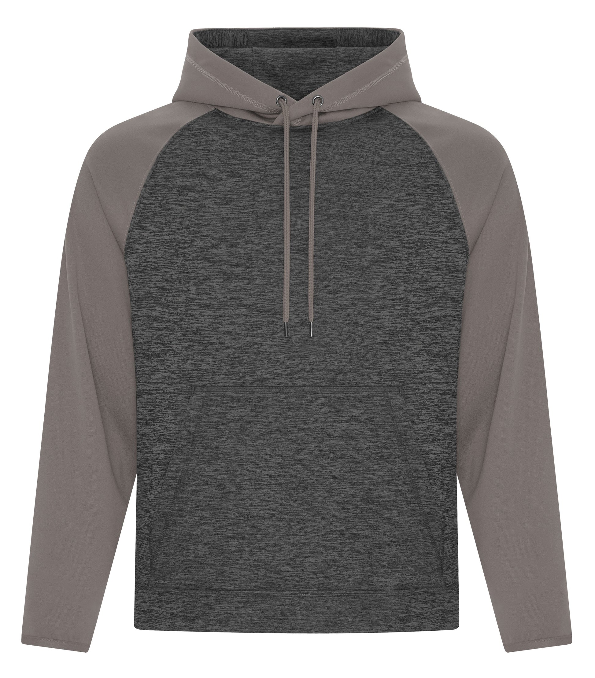 ATC HEATHER FLEECE TWO TONE HOODIE (F2047) - Chardynamiccoalgrey