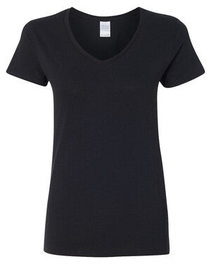 Gildan Women's Heavy Cotton V-Neck T-Shirt - Black