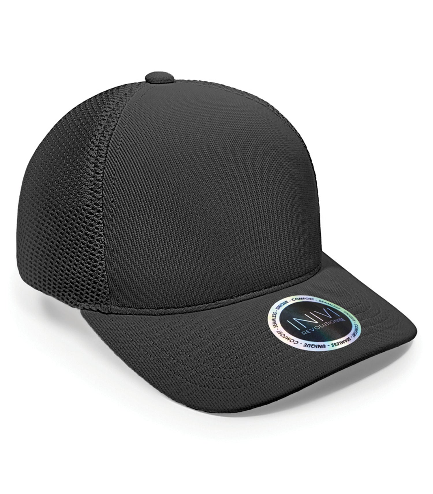 INIVI TENFOUR 2 PANEL TRUCKER CAP (IV162) - Black Black