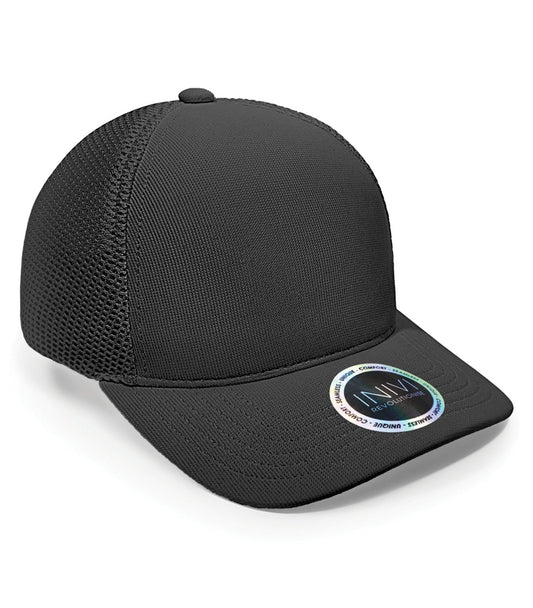 INIVI TENFOUR 2 PANEL TRUCKER CAP (IV162) - Black Black