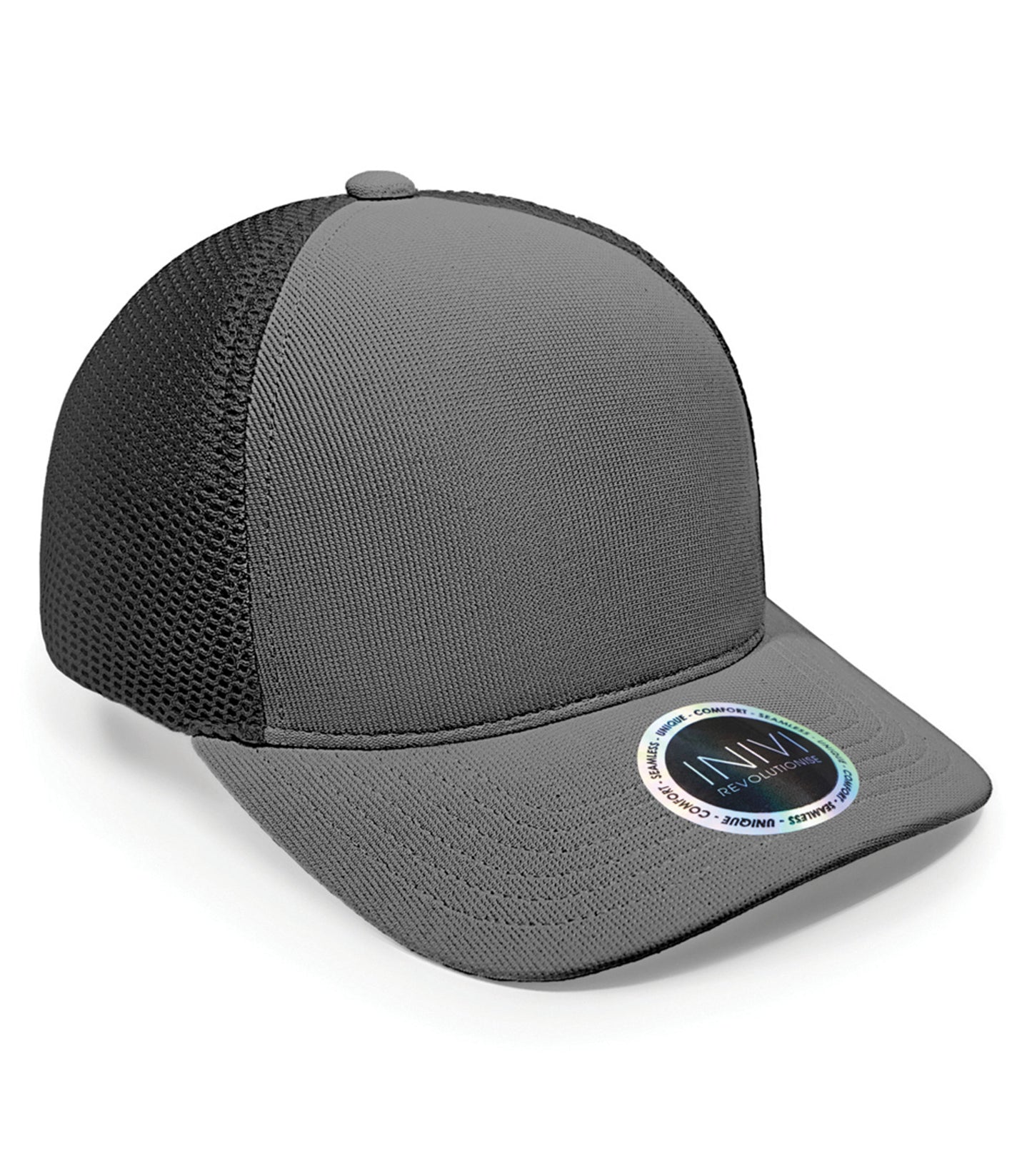INIVI TENFOUR 2 PANEL TRUCKER CAP (IV162) - Dark Grey Black
