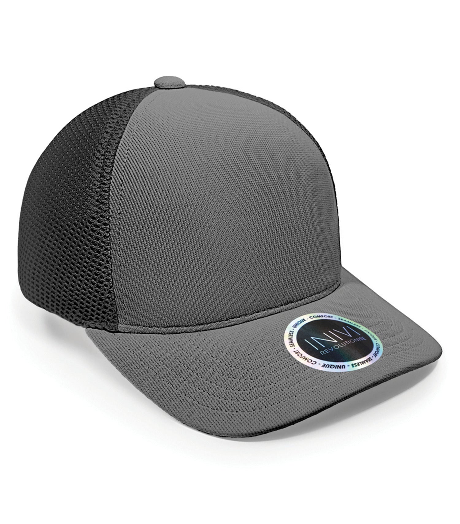 INIVI TENFOUR 2 PANEL TRUCKER CAP (IV162) - Dark Grey Black