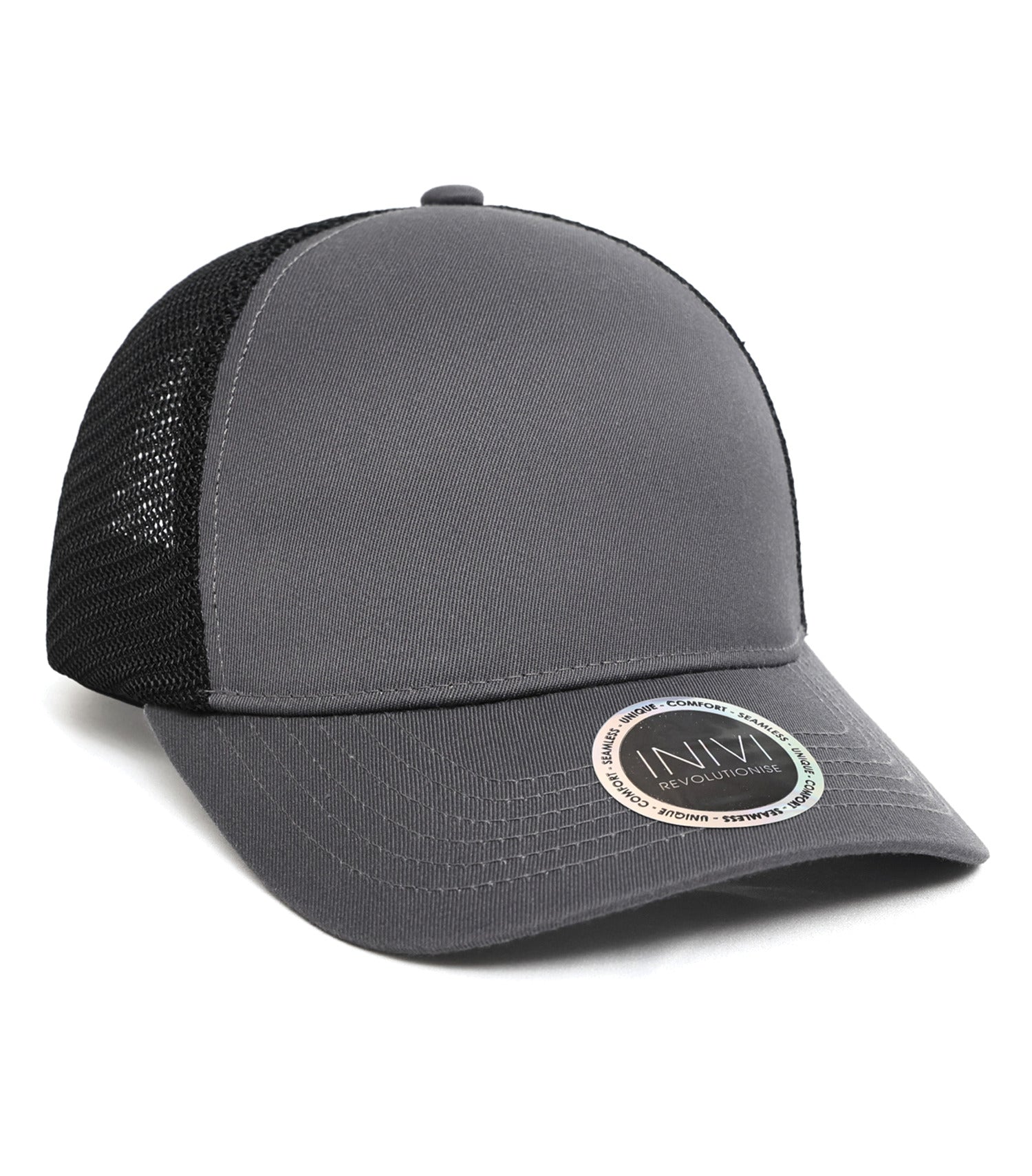 INIVI TENFOUR 2 PANEL TRUCKER CAP (IV162) - Darkgrey Black