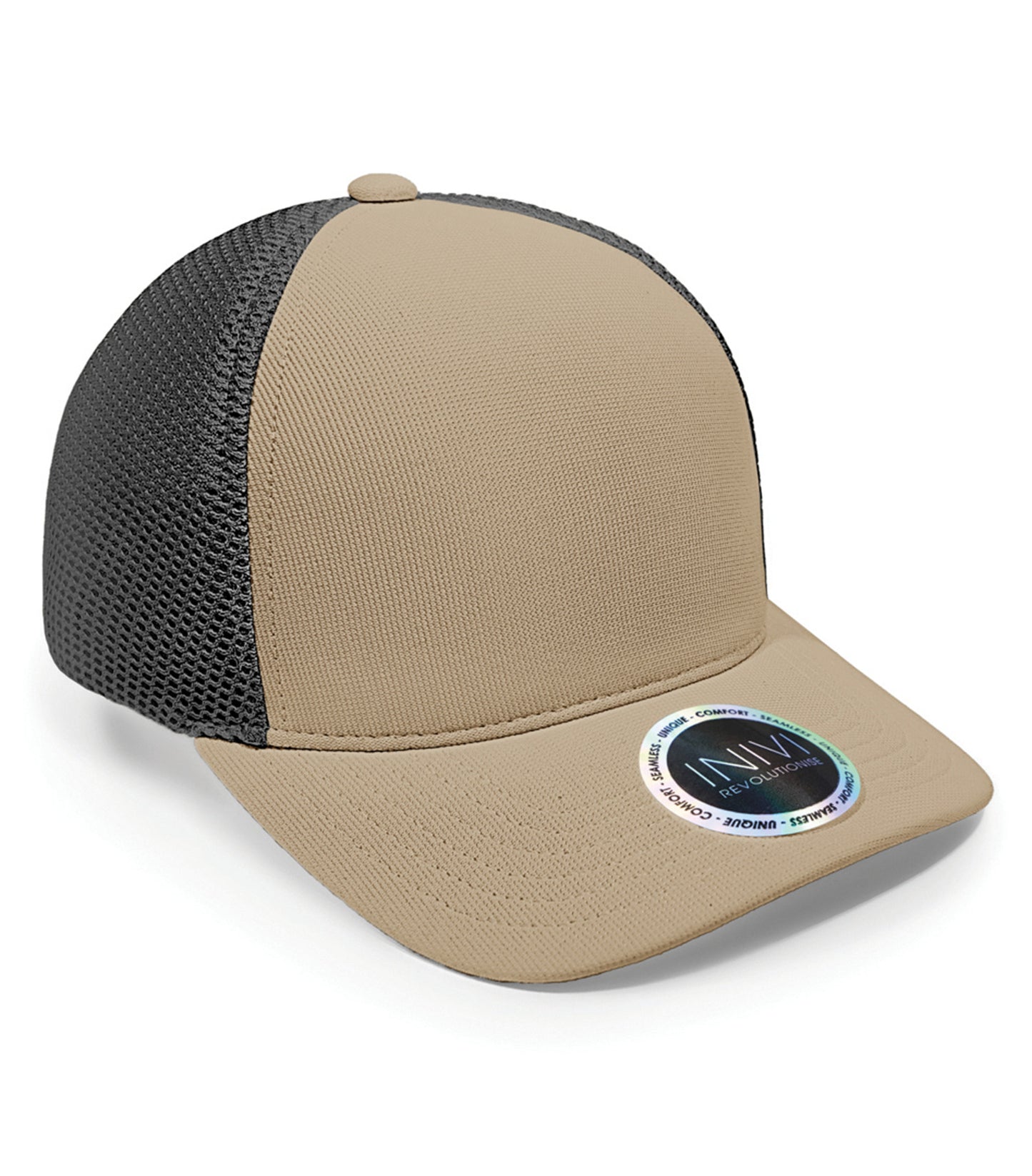 INIVI TENFOUR 2 PANEL TRUCKER CAP (IV162) - Sand Dark Grey