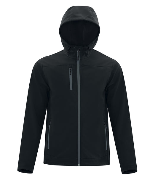 COAL HARBOUR® EVERYDAY HOODED WATER REPELLENT STRETCH SOFT SHELL JACKET - Black