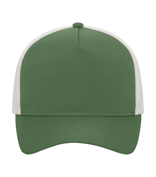 KOI® MATTE 5-PANEL TRUCKER CAP - Balsam Green/Bone
