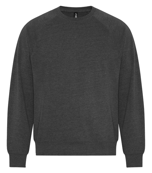 KOI® ELEMENT CVC FRENCH TERRY CREWNECK - Charcoal Heather Grey