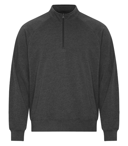 KOI® ELEMENT CVC FRENCH TERRY 1/4 ZIP - Charcoal Heather Grey