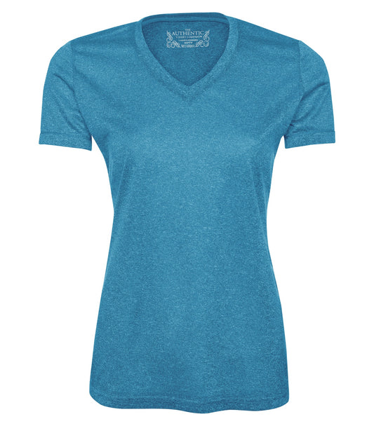 ATC™ PRO TEAM HEATHER ProFORMANCE V-NECK LADIES' TEE - Blue Wake Heather