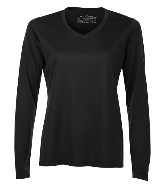 ATC LONG SLEEVE V-NECK LADIES' TEE (L3520LS) - Black